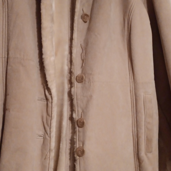 Furry Warm Beige Suede Coat! - Picture 8 of 11